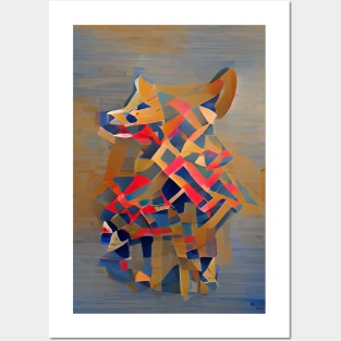 Dog Geometric Modern Abstract Gift Posters and Art